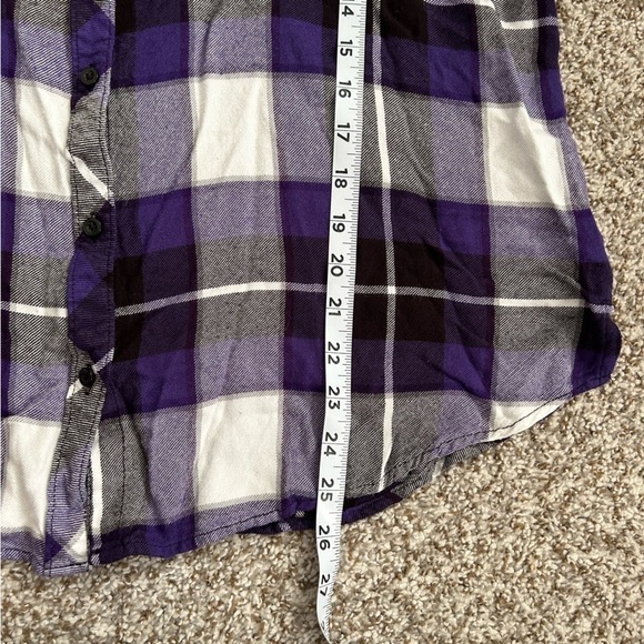 🦋 Arizona Jean Company Purple Flannel Boyfriend Fit Button Down XXL - Picture 6 of 6